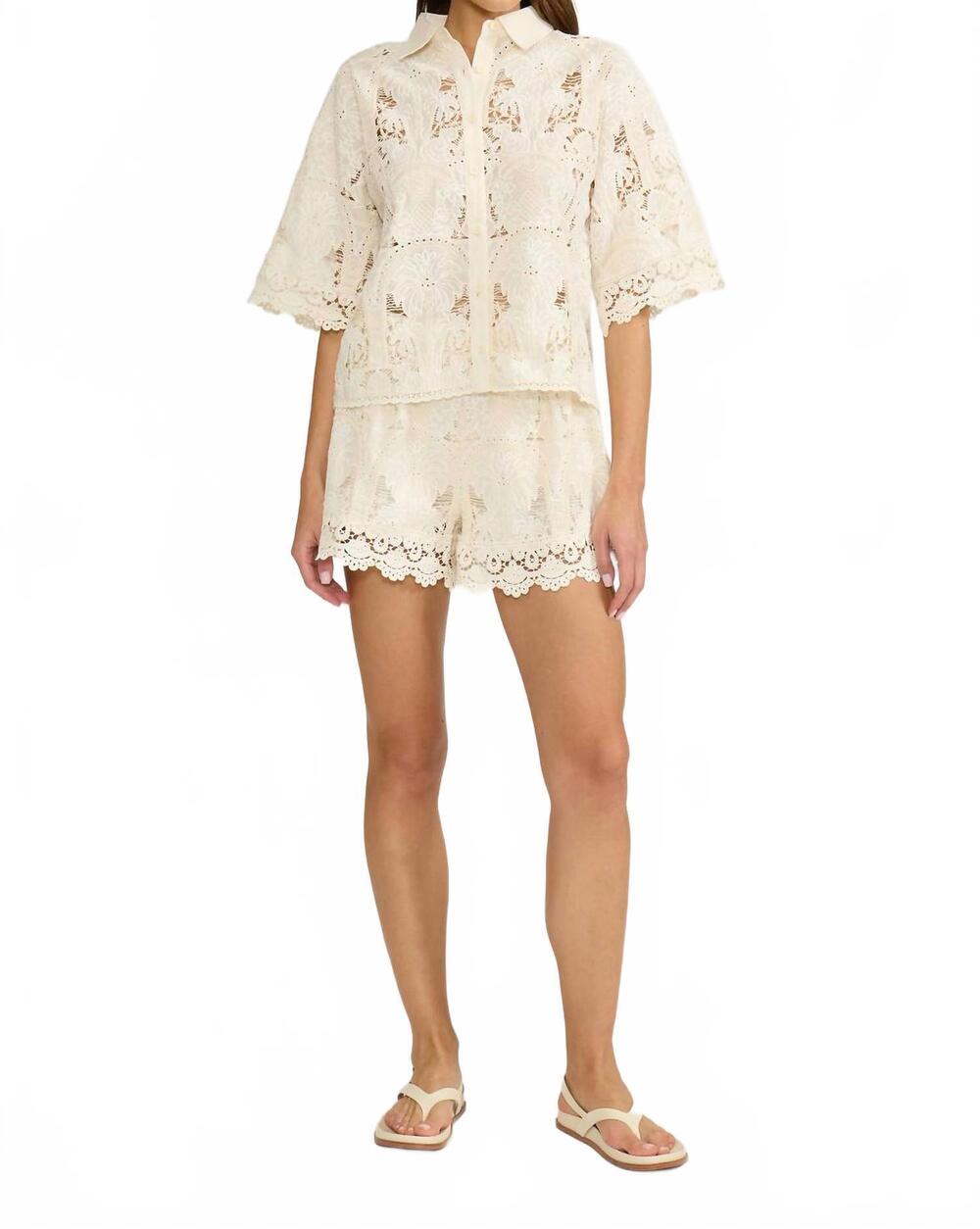 NEW LUCY PARIS nellie button down top in cream
